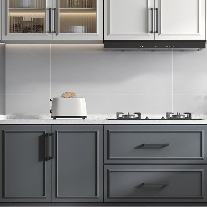 goldenwarm 22 Pack 3-3/4 inch Black Square Bar Cabinet Pull