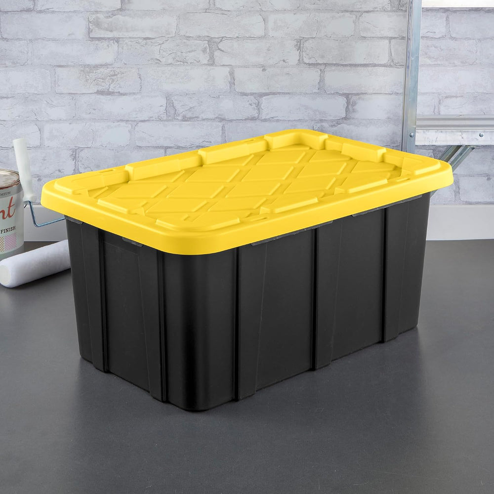 Sterilite Industrial Storage Tote with Lids for Garage, 17 Gallon, 12-Pack