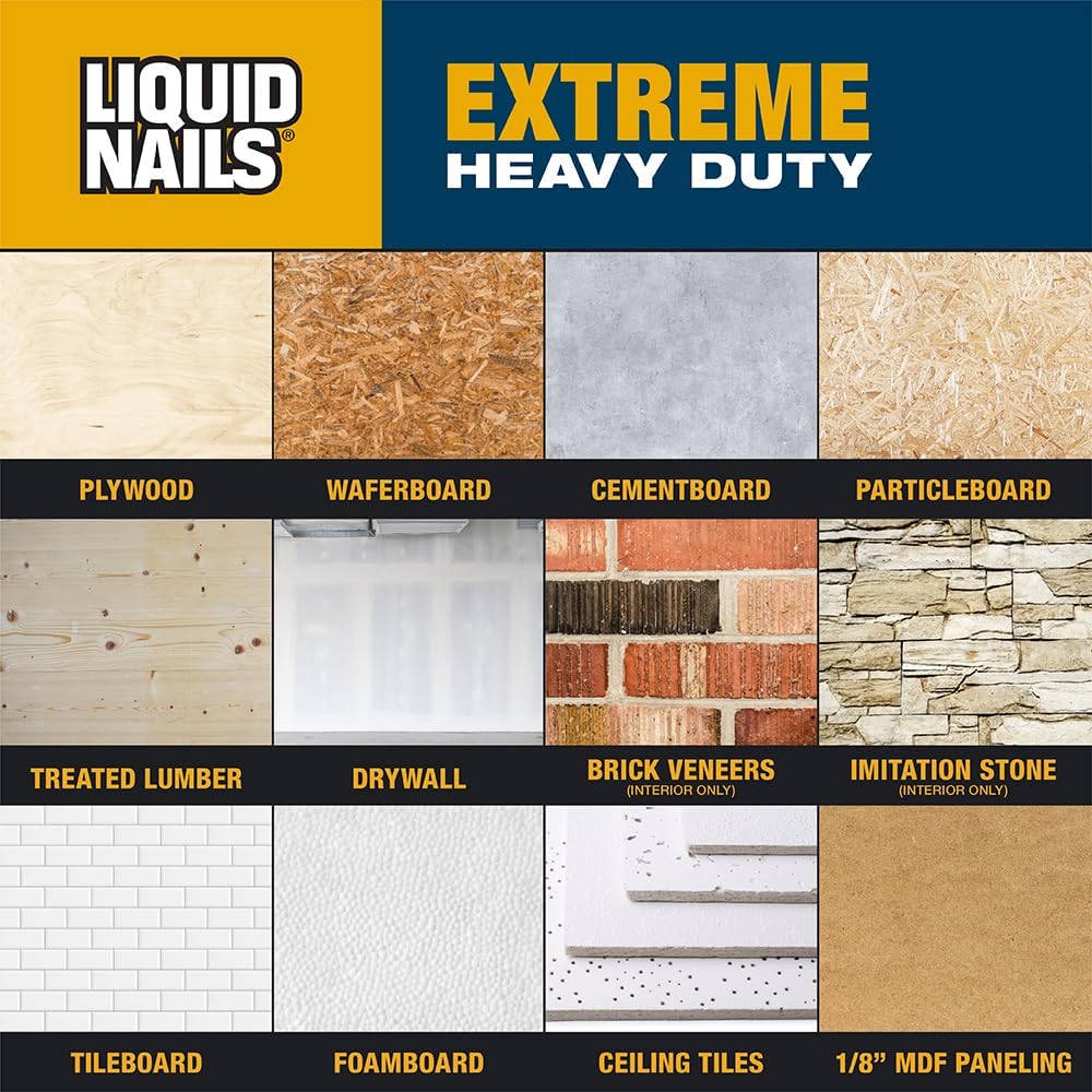 Liquid Nails Extreme Heavy Duty 28 oz. White Latex-Based Construction Adhesiv...