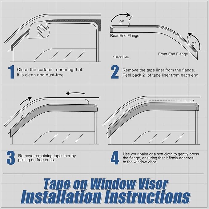 Auto Dynasty 2Pcs Carbon Fiber Pattern Window Visors Compatible