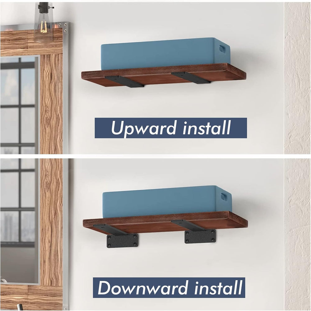Starunder 14 Inch Floating Shelf Brackets,6 Pack L‑Shape Shelf Supports