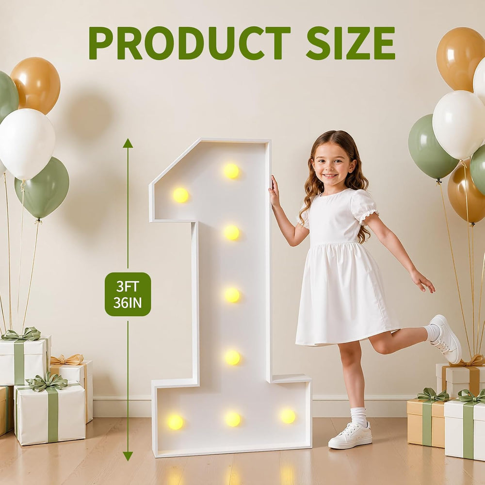 3FT 10 Marquee Numbers, Light up sign for 10th Birthday decorations