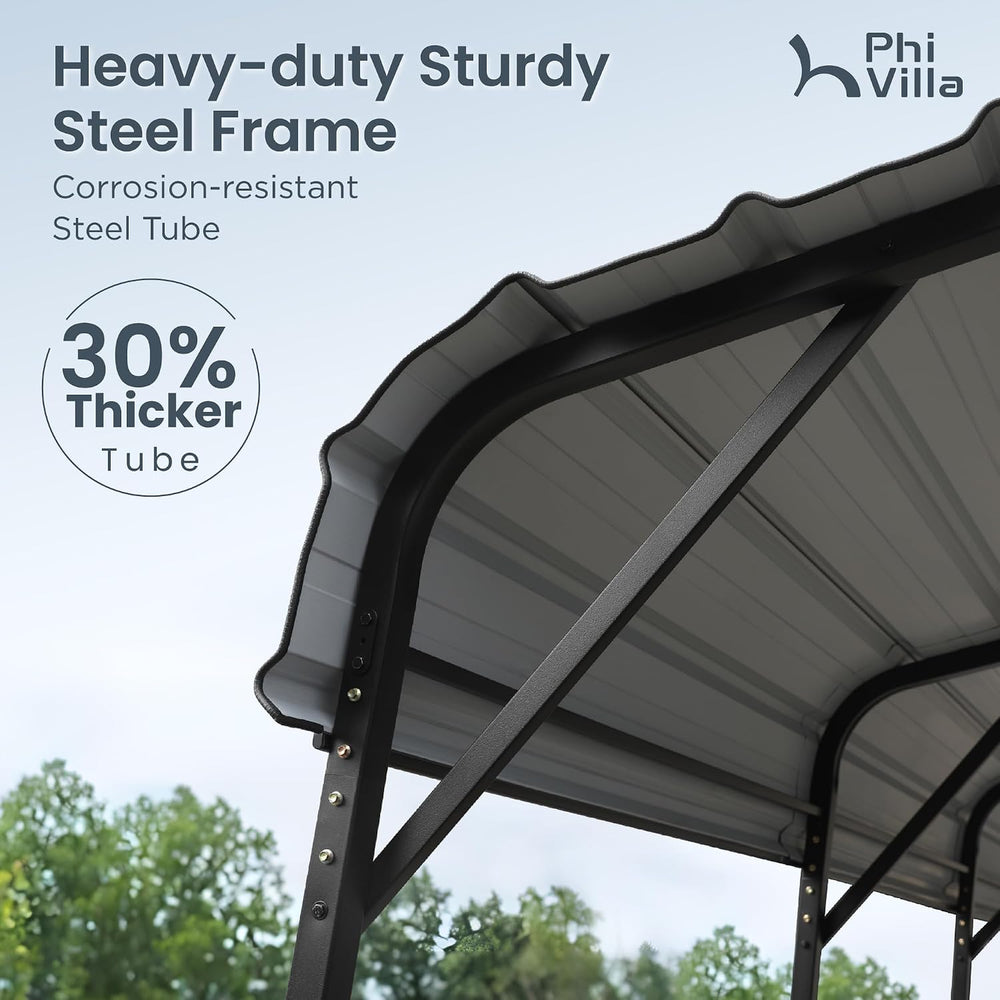 PHI VILLA 14X25 RV Carport, Metal Carports Canopy Heavy Duty Car Garage