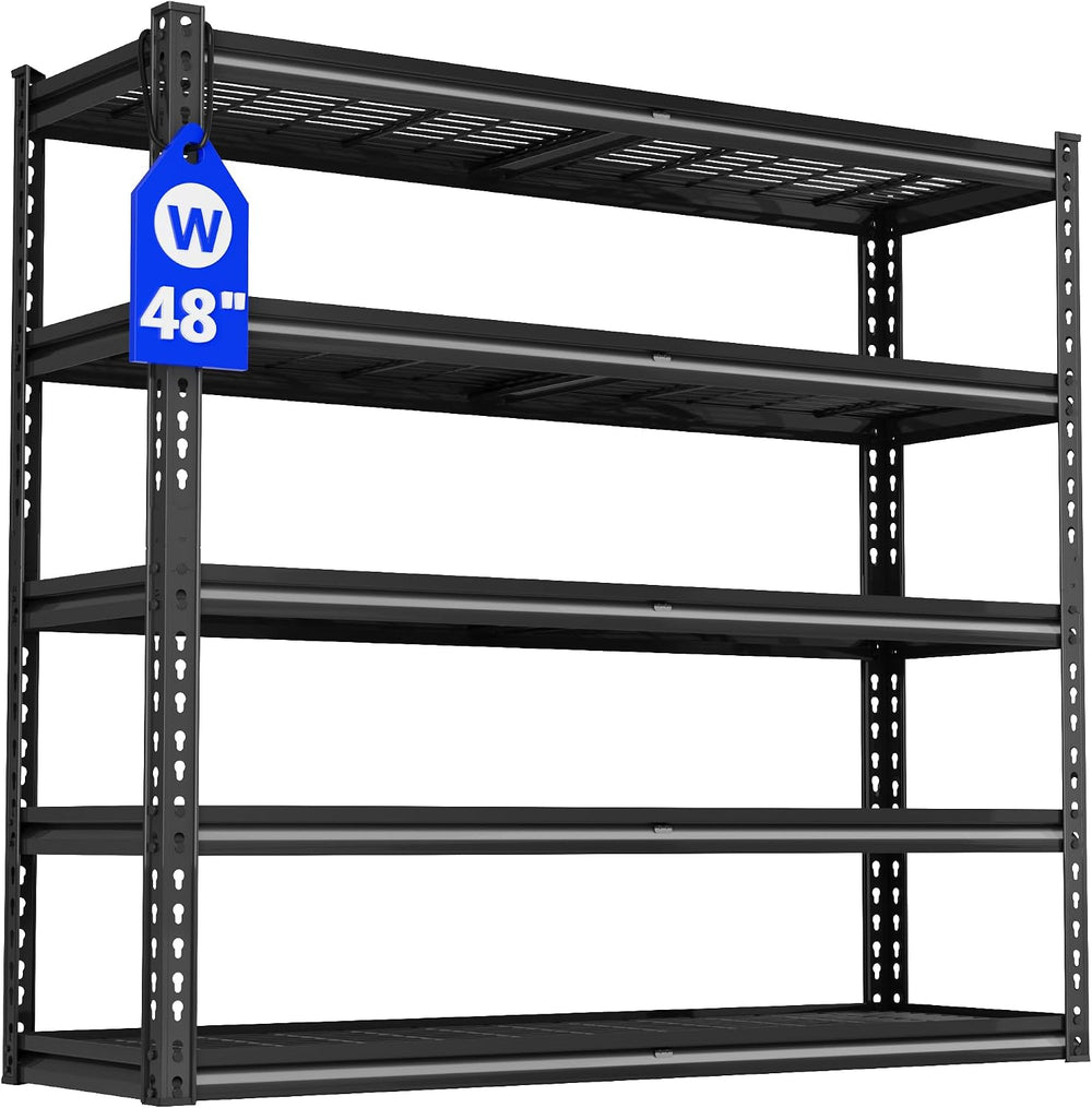 48"W Garage Shelving Heavy Duty 5-Tier Storage Shelves 3030LBS