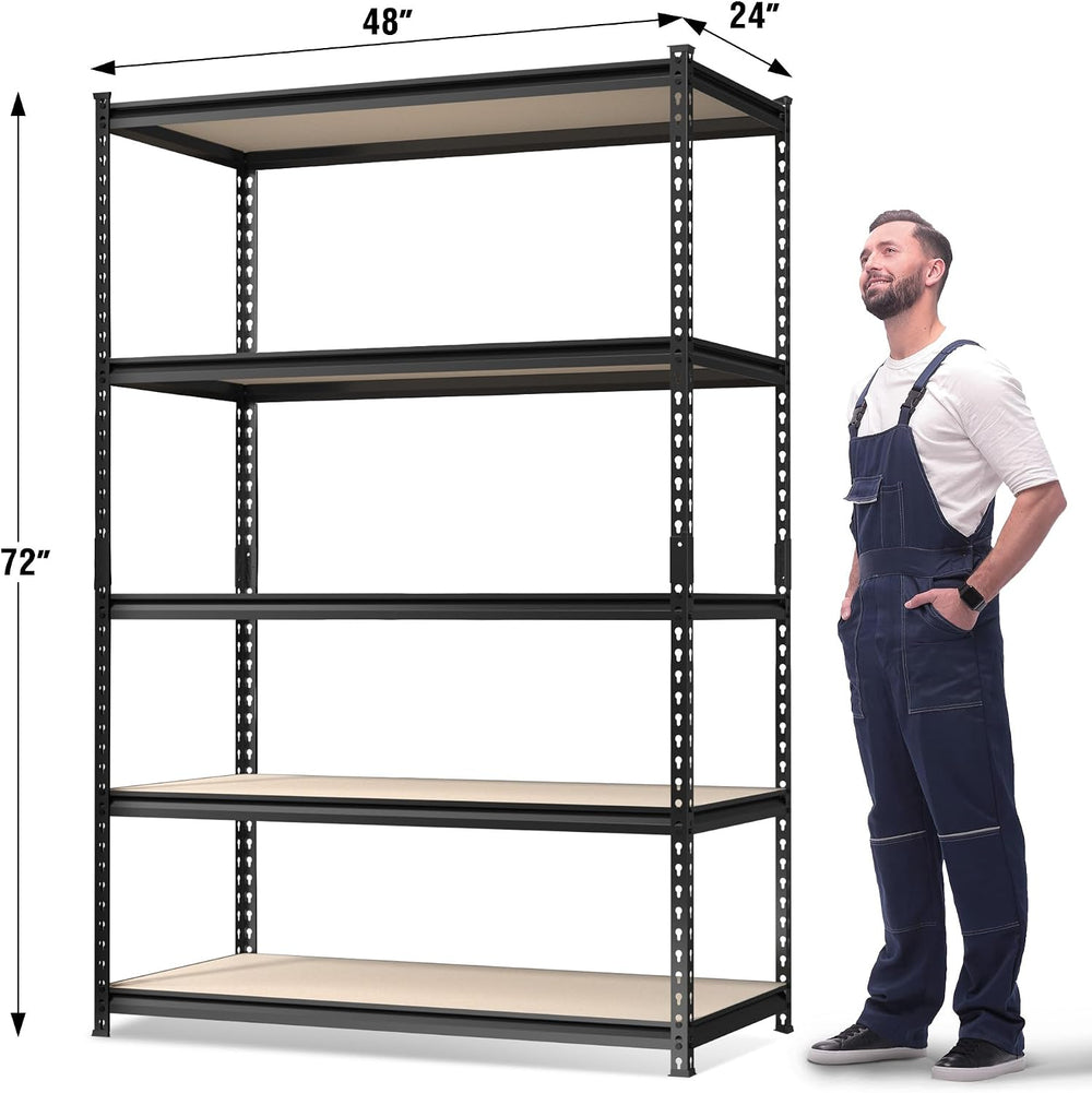 WORKPRO 2500LBS Heavy Load Shelving with Board, 72”H x 48”W x 24”D