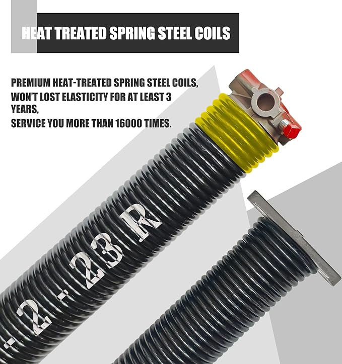 Garage Door Torsion Spring Set, Pair of 2" Electrophoresis Coated Garage...