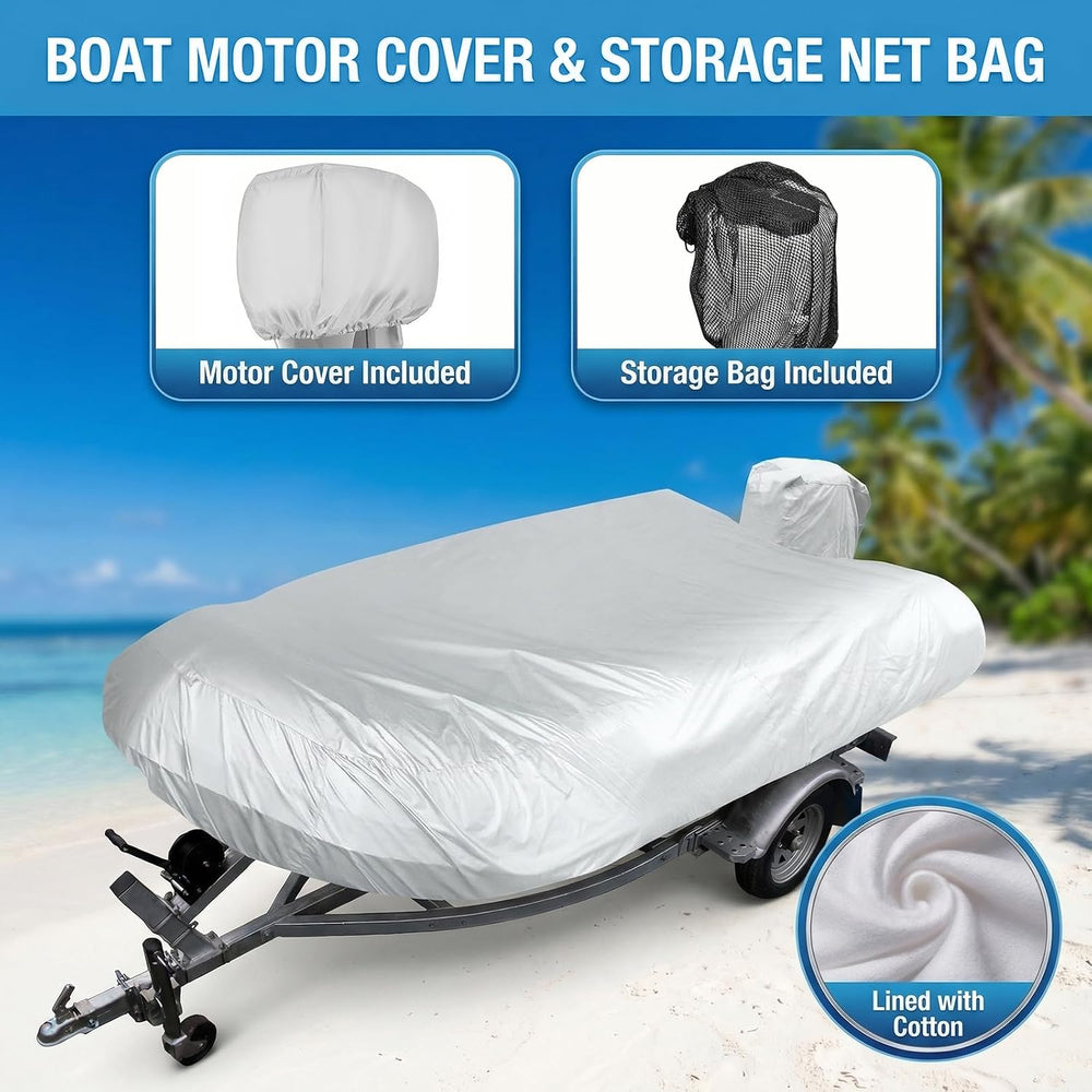 1200D Waterproof Inflatable Boat Cover, 9-10ft, Silver