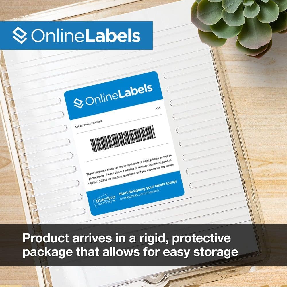 OnlineLabels 2.5" Circle Labels - White Gloss - Inkjet - 100 Sheets