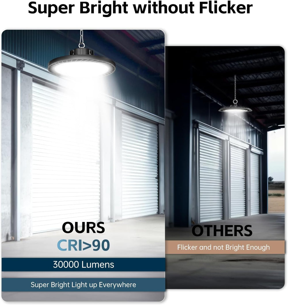lvsdak UFO LED High Bay Lights 200W 30000LM 5000K 6 Pack