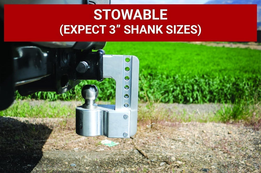 Weigh Safe Aluminum Trailer Hitch, 2" Receiver, 10" Drop, 2-Piece Lock