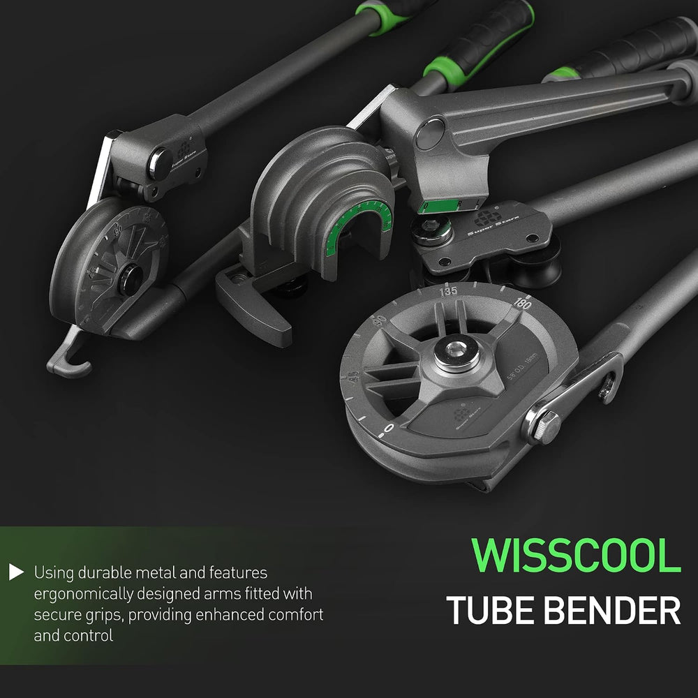 3/8" Tube Bender Tubing Pipe Bender with Roller 0-180°