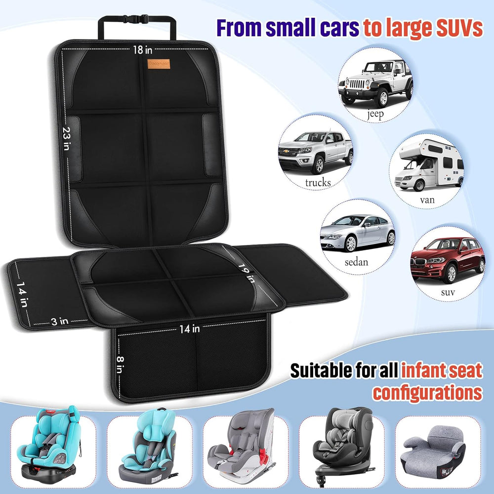 Bacgnyer Car Seat Protector, Waterproof 600D, 2 Pack, Black & Red Stitching