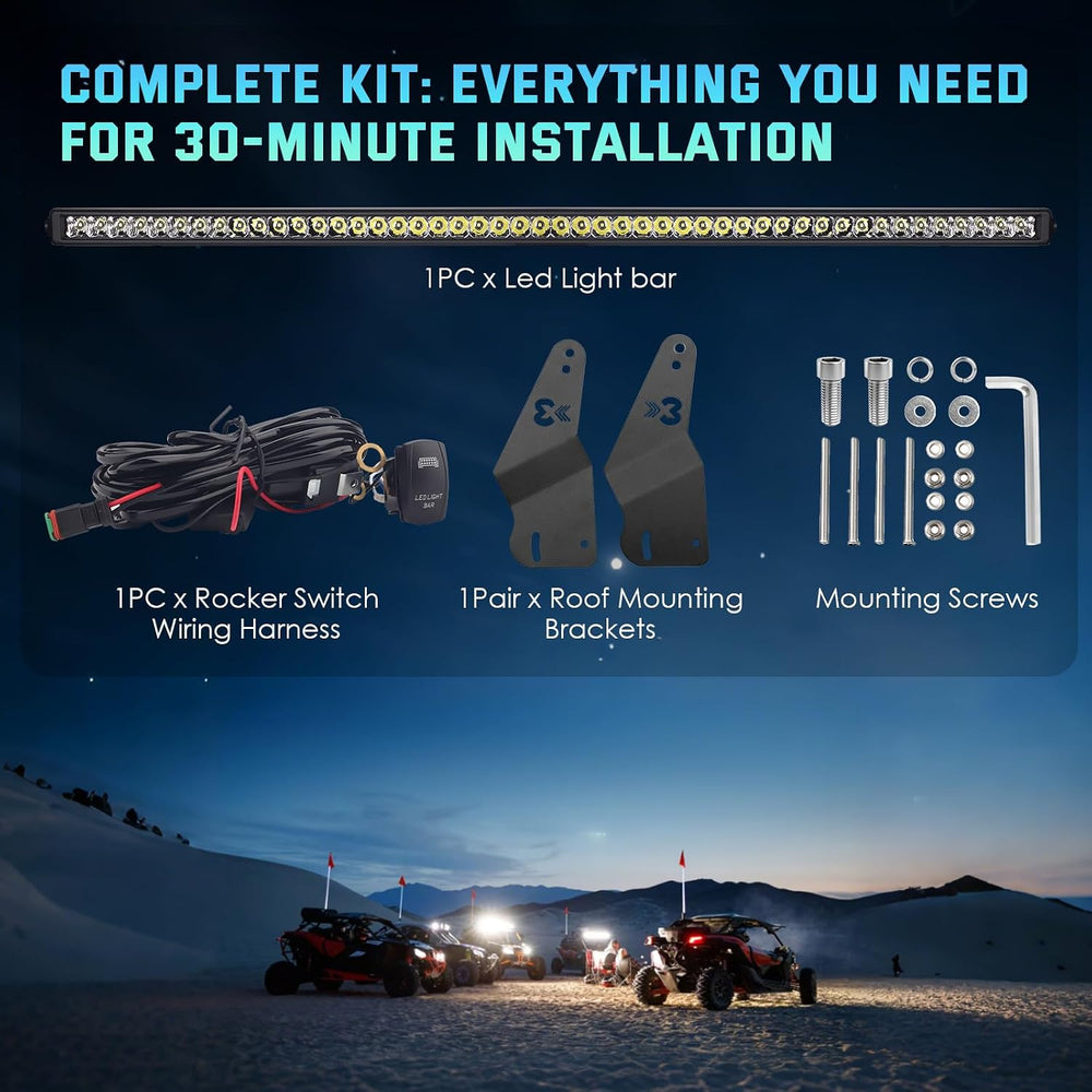 Chelhead Maverick X3 Light Bar Windshield Mount 240W 50'' Single Row