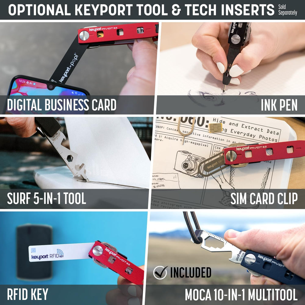 Keyport Essential Plus Kit: Pivot 2.0 Modular Key Organizer with Flashlight