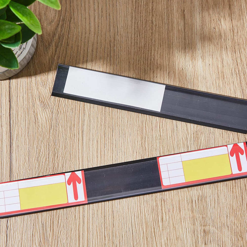Spiareal 50 Pcs Shelf Label Holders Adhesive Price Tag Strips, Black