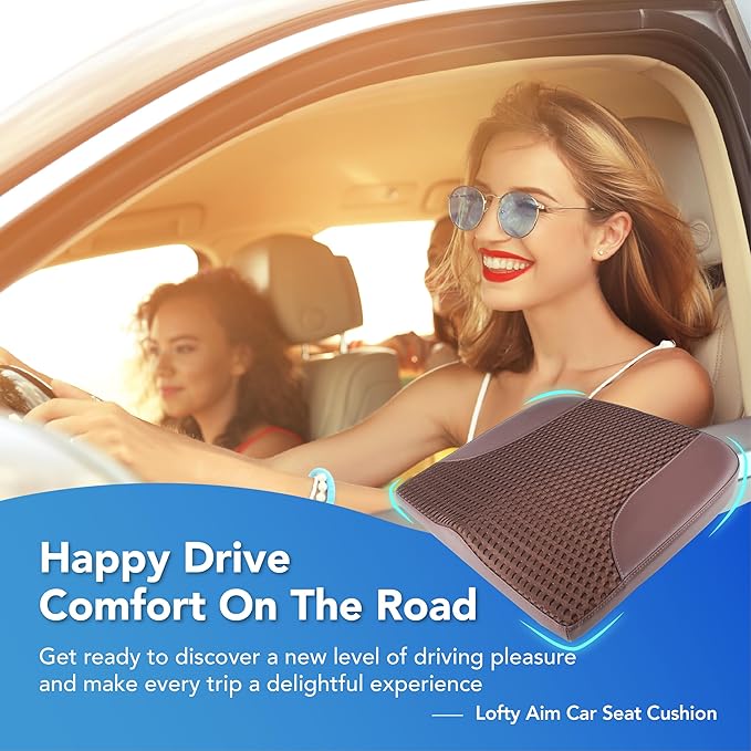 Car Seat Cushion, Comfortable Memory Foam Seat Pillow