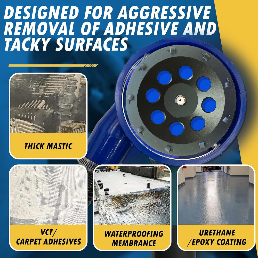 7" PCD Grinding Wheel for Epoxy, Glue, Mastic Removal, 9 Segments