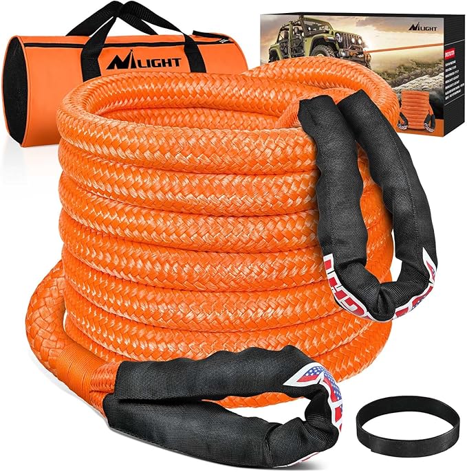 Nilight Kinetic Recovery Rope 33000 LBS 1" x 30ft Snatch Strap Heavy Duty