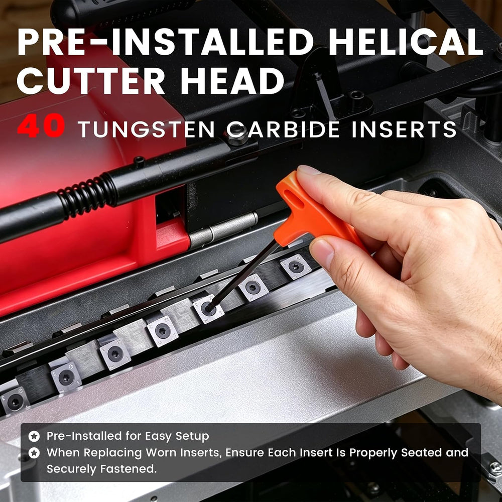 FindBuyTool 13" Benchtop Thickness Planer with Helical Cutterhead (MB320)