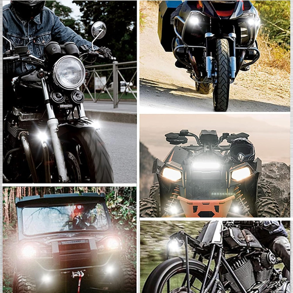 Ourbest Motorcycle Led Driving Lights, 2x High/Low/Strobe Bicycle Dirt Bike S...