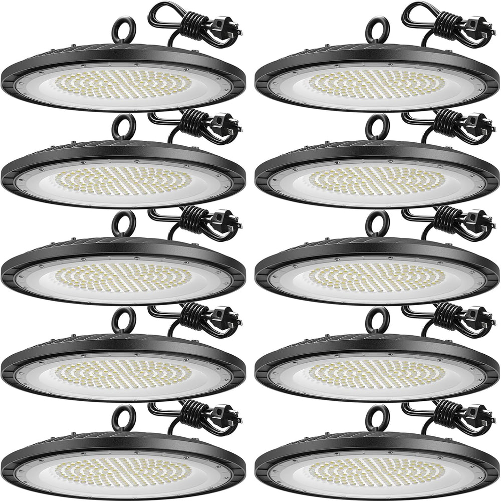Amico 10 Pack UFO LED High Bay Light 150W 21000lm 5000K, UL Listed