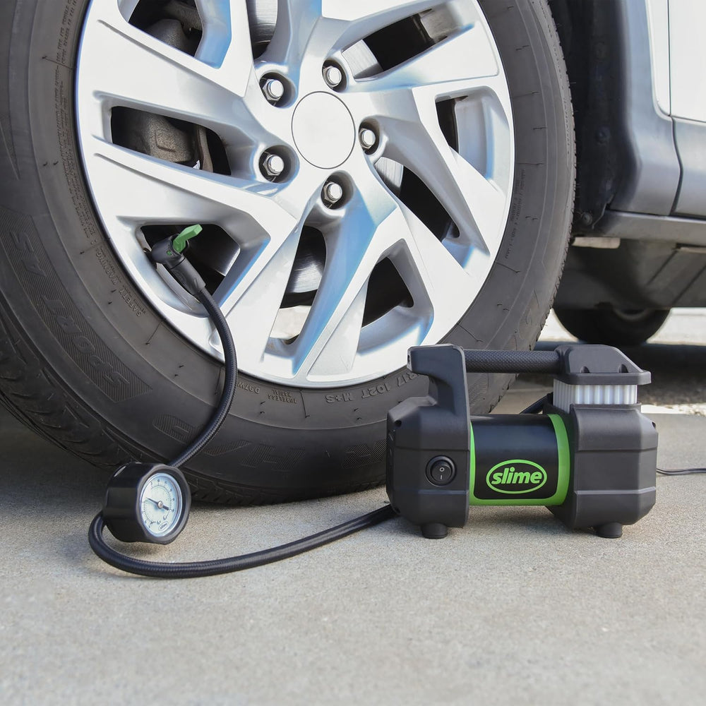 Slime 40031 Tire Inflator, Portable Car, SUV, 4x4 Air Compressor, Pro Power, ...