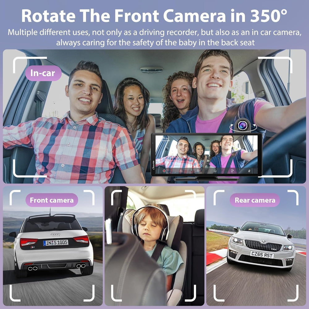 Carpuride Wireless Carplay & Android Auto with Dash Cam
