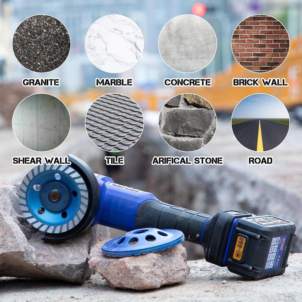SALI 7 Inch Concrete Grinding Wheels 43 Turbo Diamond Segments 5/8-11 Arbor D...