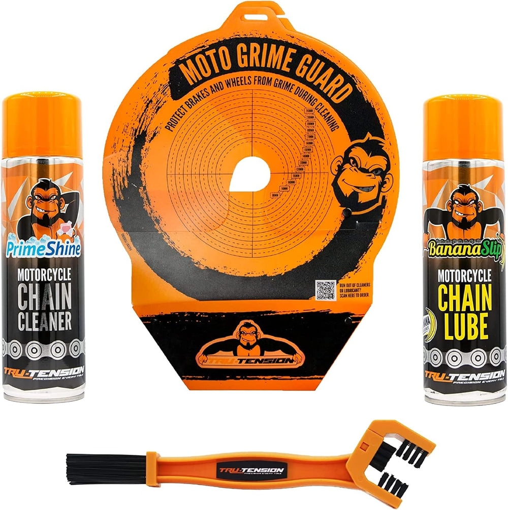 Tru-Tension | Moto Grime Guard Bundle | Chain Clean & Lube | Motorcycle T...