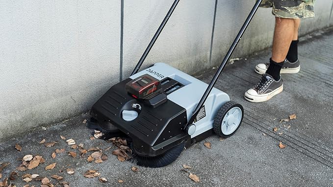 Battery Powered Artificial Grass & Hard Surface Sweeper, 6.5-Gal Bin,