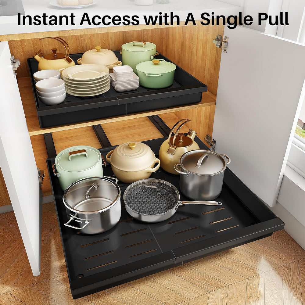Pull out Cabinet Organizer, 2-Pack Expandable(13.6"-24") Silde out ...