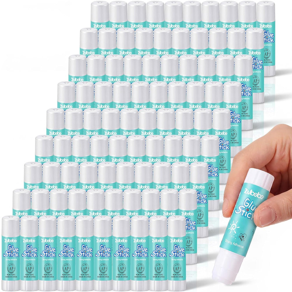 Zubebe 200 Count Glue Stick Bulk, 0.32 oz, 9g, Classic,Classroom Supplies