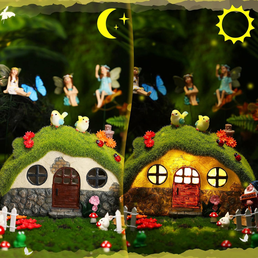 Suzile 50 Pcs Fairy Garden Accessories Kit with Miniature Figurines Outdoor