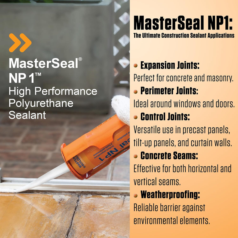MasterSeal NP1 Polyurethane Sealant 10.1 oz, Black, Pack of 12