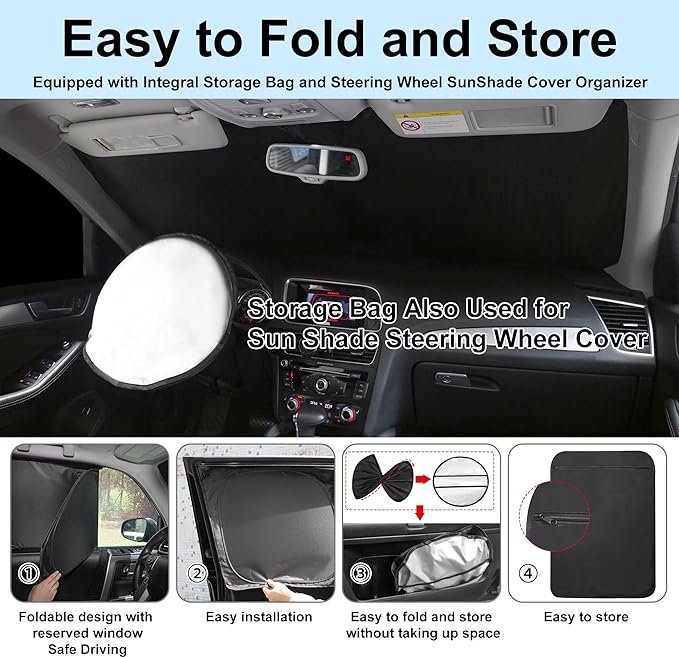 TINGLU Window Shades for Dodge Challenger 2015-2023 Accessories Car Side Full...