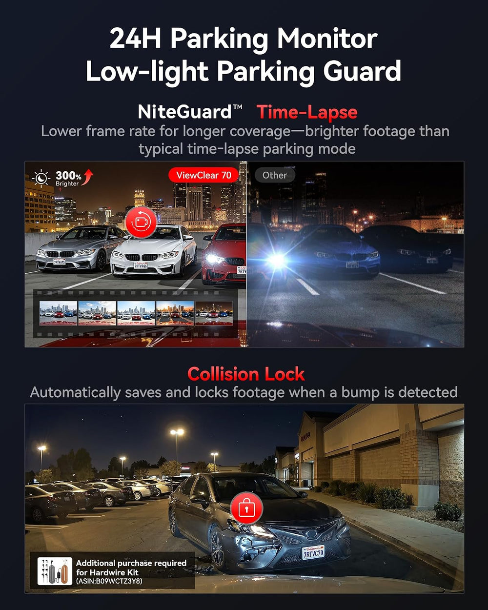 REDTIGER VC70 4K+2.5K Dash Cam, STARVIS 2 IMX678, Dual HDR, 30MB/s WiFi