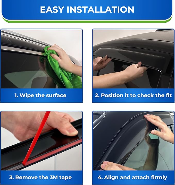 KPY Window Visor Rain Guard Compatible