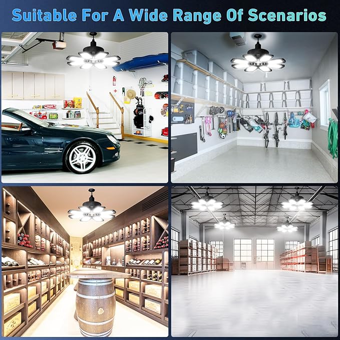 Garage Light 4 Pack - 240W 24000LM 6500K Garage Lights Ceiling LED