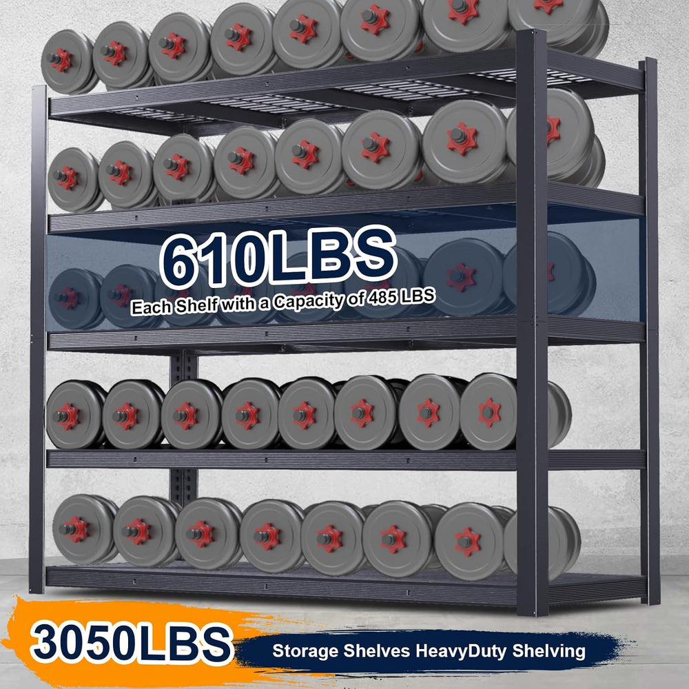 Storage Shelves Heavy Duty, Metal Shelving, 3050 LBS, 62" W