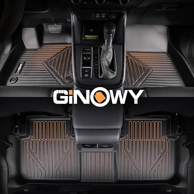 GINOWY-Floor Mats for Honda Ridgeline 2017-2023 2024 2025, TPE All Weather