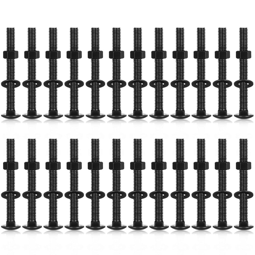 Zonon 50 Sets 1/4-20 x 2-1/2" Carriage Bolts and Nuts Kit,Black