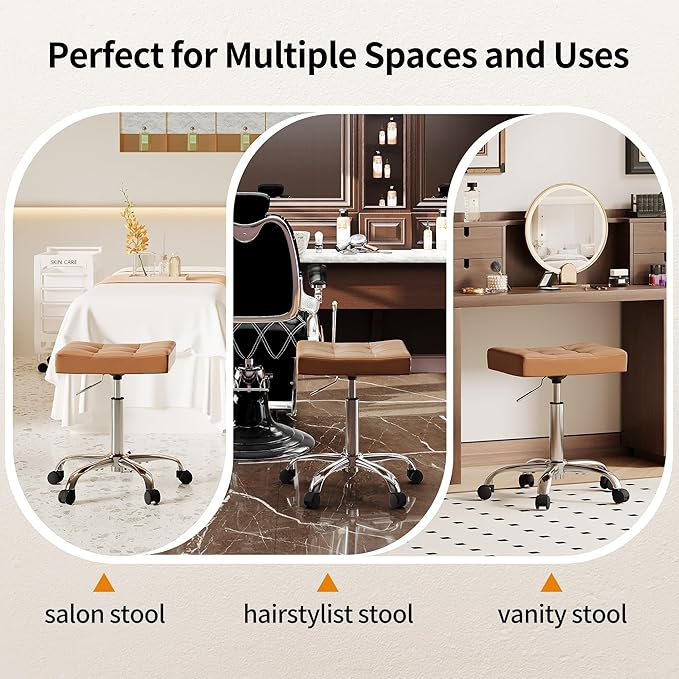 Rolling Stool Adjustable Height Multifunctional Nail Tattoo Vanity Massage Stool