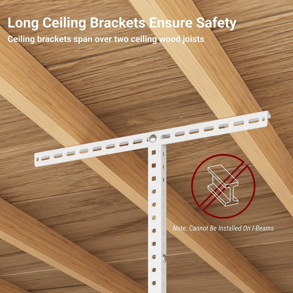 3x6ft Overhead Ceiling Garage Storage Rack, 450LBS Capacity, White