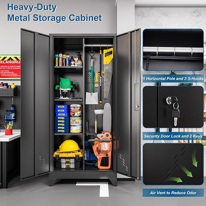 61" H Metal Storage Cabinet, Storage Shed