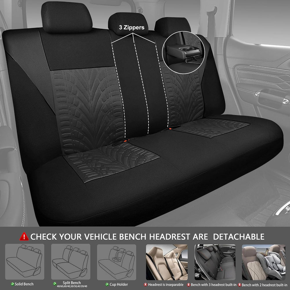 CAR PASS Car Seat Covers Full Sets, Front & Split Rear Bench for Car, 3D ...