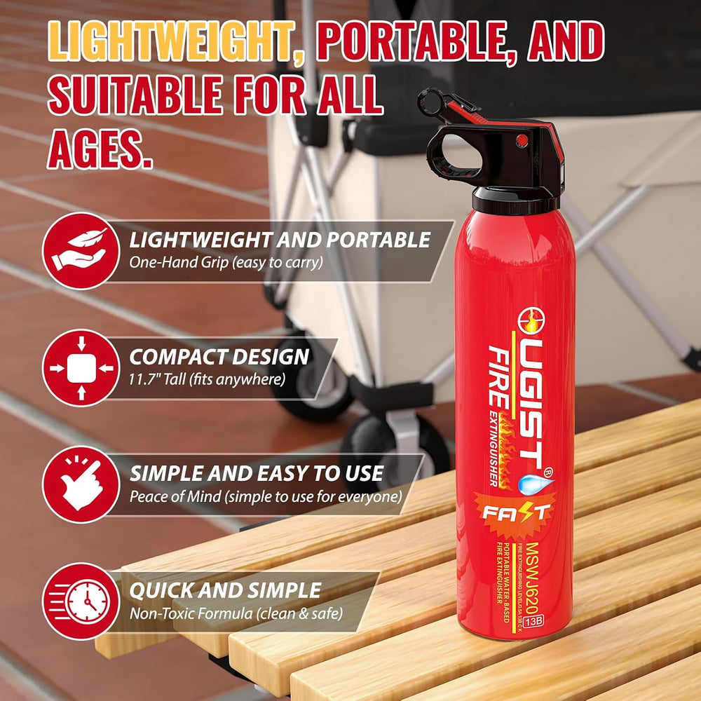 Ougist Small Portable Fire Extinguisher for Home and Kitchen, 21oz Each, 6-Pa...