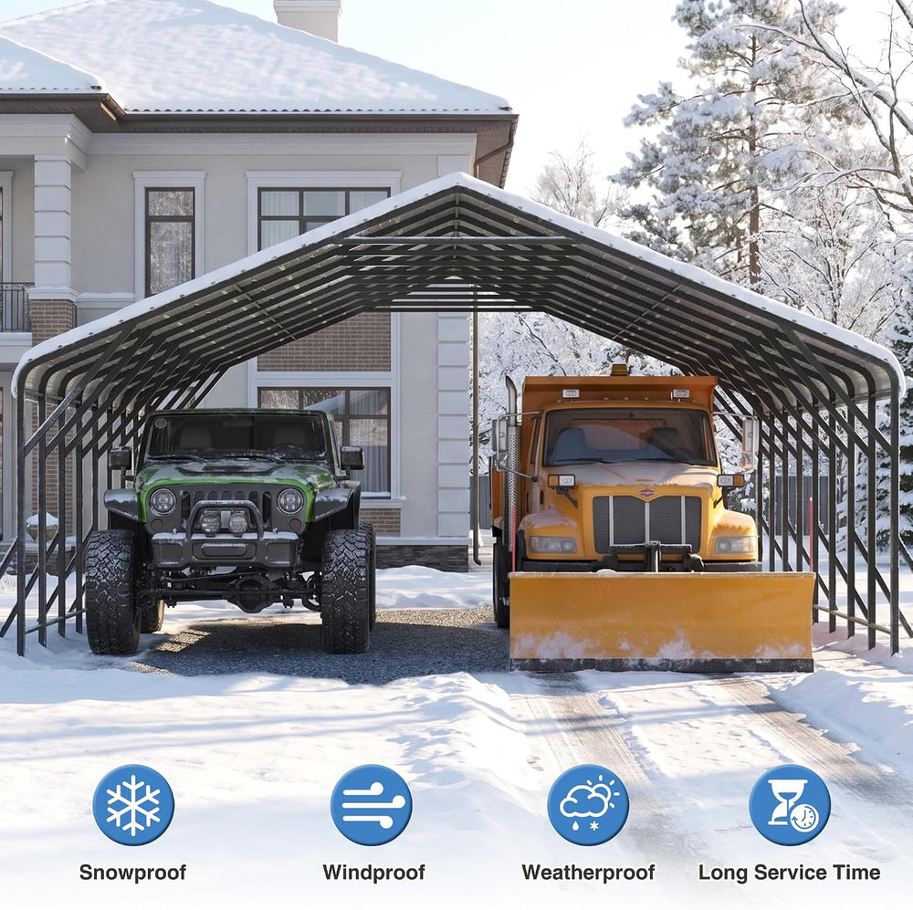 20x40 FT Metal Carport Canopy with Reinforced Base