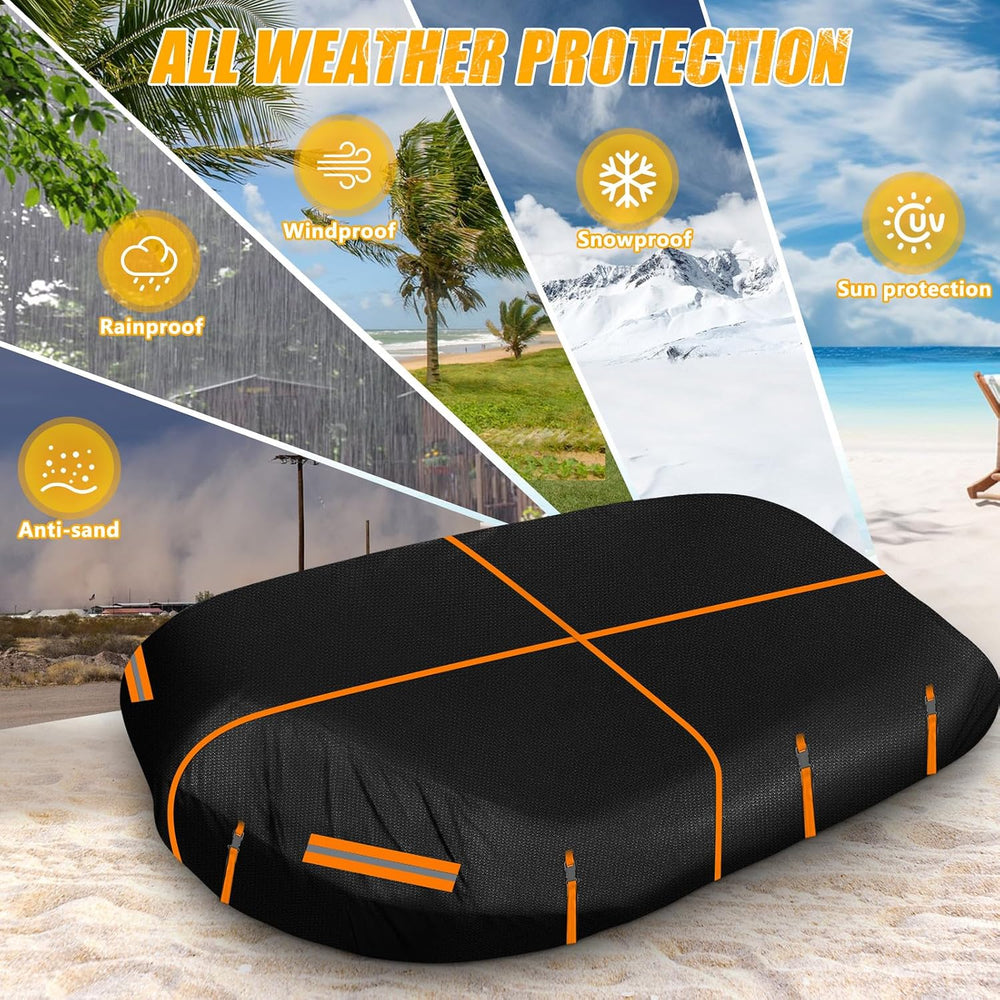 600D Oxford 9.5-10.5FT Inflatable Dinghy Boat Cover, Boat Sun Shade