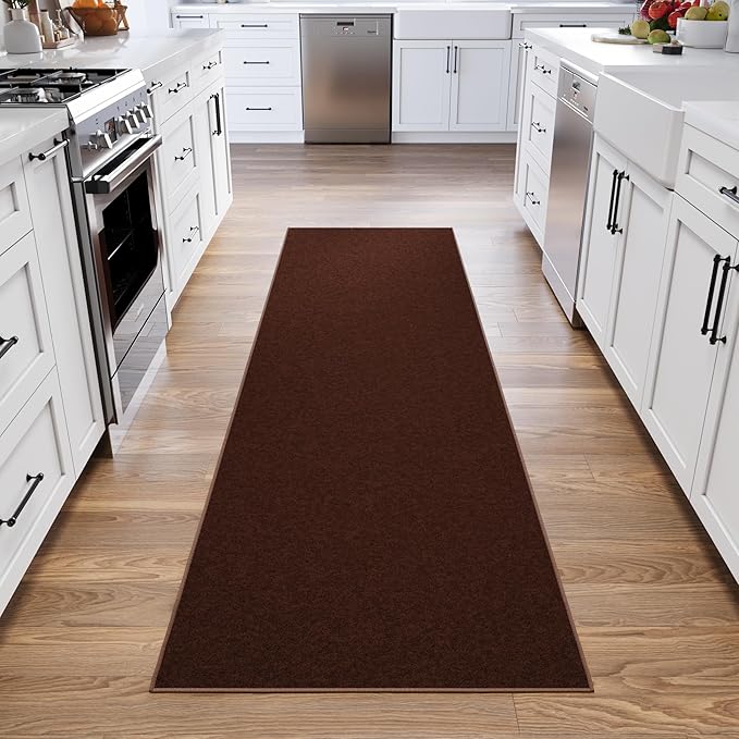Ottomanson Hallway Runner Rug 2'7" x 9'10" Non Slip Solid A...