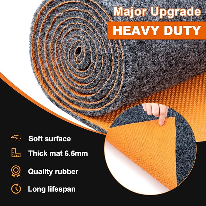17 * 7.4 Ft Heavy Duty Oil Spill Mat, 6.5mm Thickened Extra Large Garage Floor